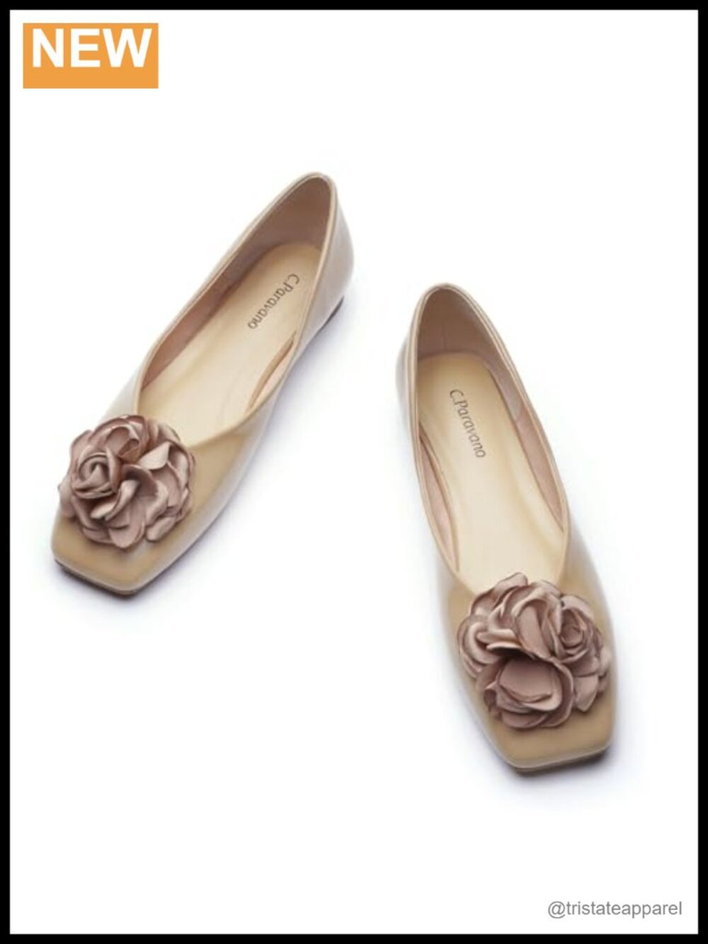 Nappa Lambskin Lined Square Toe Ballet Flats Memory Foam Slip-On Women